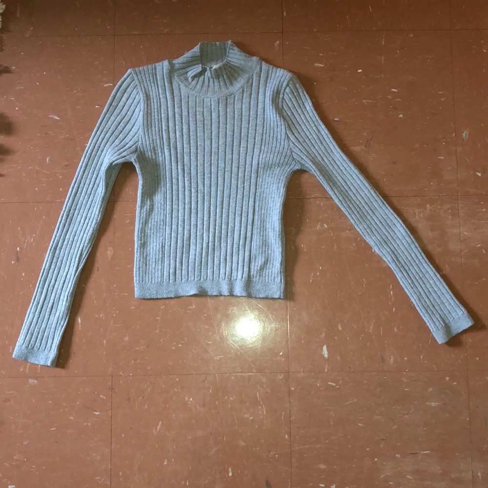 Women’s cropped grey turtle neck